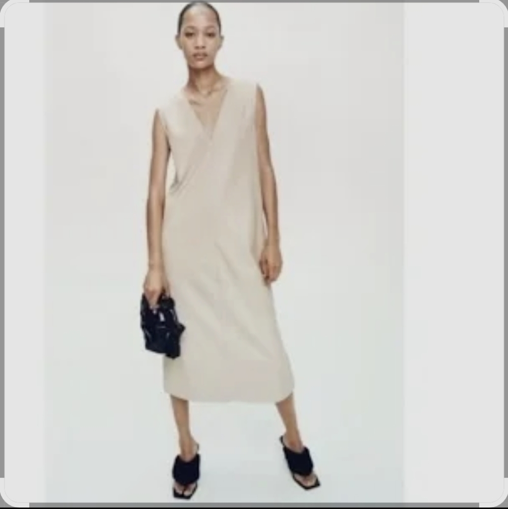 NWT Zara Faux Leather Tunic Dress sz Xs